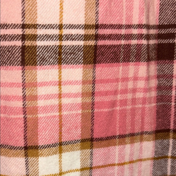 Old Navy Pink and Brown Plaid Boyfriend Shirt - Picture 6 of 6